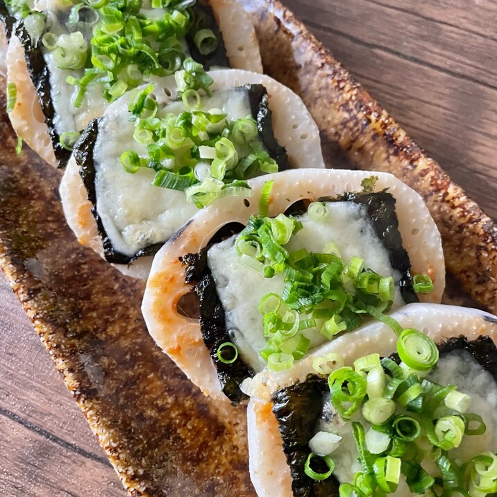 レンコンの味噌海苔チーズ焼き♪